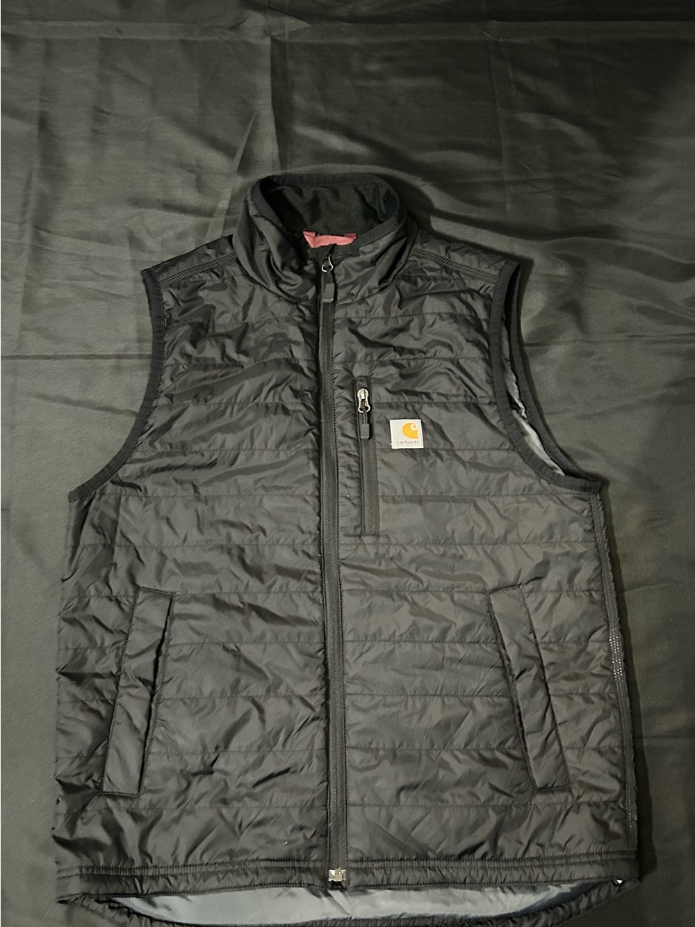 Carhartt Black Quilted Insulated Vest with Chest Logo